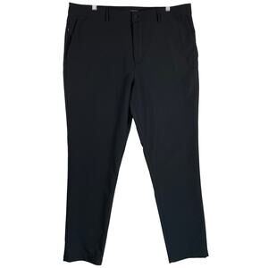 Banana Republic Mens Flat Front Tech Pants 40x29 Black Zippered Pockets Travel